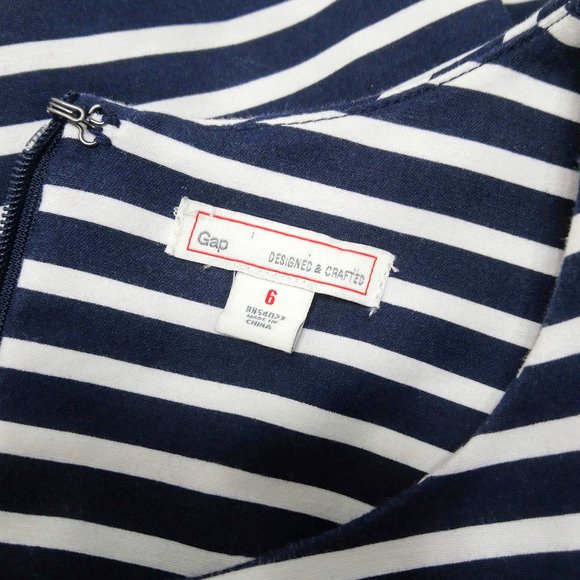 GAP Scuba Fit and Flare Striped Midi Dress Sz 6 - Picture 3 of 4